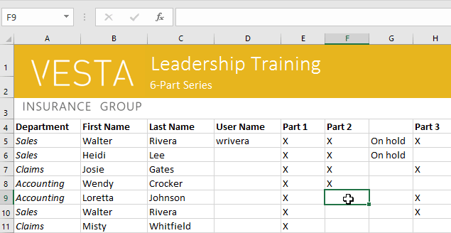 sử dụng ô (cell) trong Excel 2016 chèn nội dung vào ô